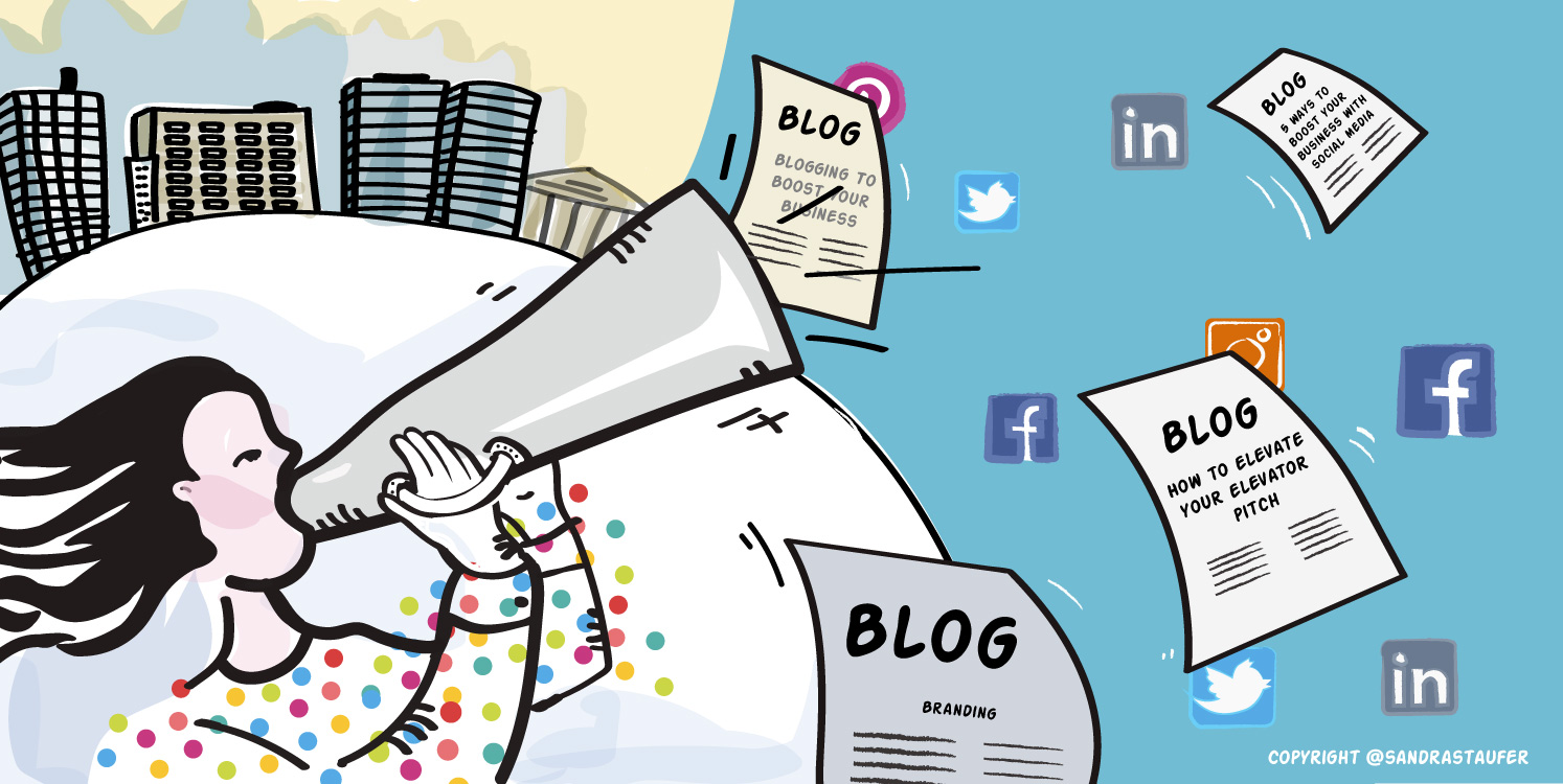 Illustration by #sandrastaufer for a Networking & Coaching Event by Heads-up Coaching: 'Boost your Business Through Blog' Illustration by #sandrastaufer for a Networking & Coaching Event by Heads-up Coaching: 'Boost your Business Through Blog'